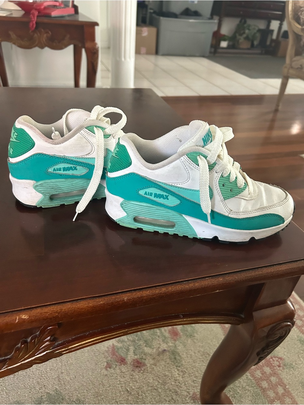 Nike Kids Air Max Sneakers - White & Teal Green